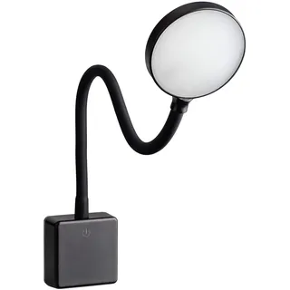 SEBSON LED Steckdosenlampe dimmbar schwarz, Leuchte für die Steckdose 4W, Steckerleuchte mit Schwanenhals flexibel neutralweiß 4000K - Leselampe, Nachtlicht