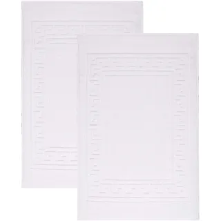 Superior Badvorleger in Hotel- und Spa-Qualität, 2er-Set, aus 100% hochwertiger gekämmter Baumwolle, langlebig und waschbar, 2er-Pack, weiß, je 55,9 x 88,9 cm