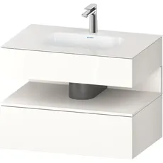 Duravit Qatego Einbauwaschtisch mit Konsolenwaschtischunterbau, 800x550x600mm, Nische Weiß Supermatt, QA4785084, Farbe: Weiß Hochglanz/mit Nischenbeleuchtung