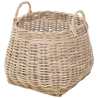 Kouboo Kobo Wicker Basket Korb, Rattan und Korbweide, Graubraun