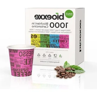 Biologisch abbaubare Espressobecher 1000 Stück 75 ml - kleine Becher für Espresso - für Getränke bis 85/90 Grad - umweltfreundlich - Rosa