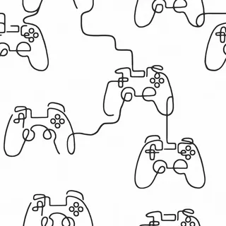 next Vliestapete Gamer-Skizze 1000x52cm , Weiß, Schwarz , Papier, Kunststoff , Spiel/Spielzeug , Rechteckig , 52x1000 cm , FSC Mix , Tapeten & Wandverkleidungen, Vliestapeten