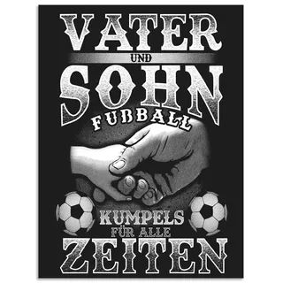 Artland Wandbild »Vater und Sohn Fußball Kumpels«, Sprüche & Texte, (1 St.), als Alubild, Outdoorbild, Poster in verschied. Größen Artland schwarz