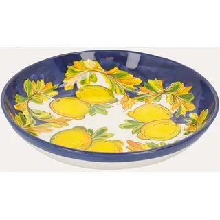 KEYHOMESTORE | Kleine Keramik-Salatschüssel mit Zitronenmotiv - Blau