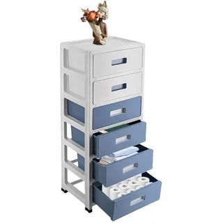Schubladenschrank Kunststoff, Aufbewahrungsturm Mit 6 Schubladen, Schubladencontainer Rollcontainer Für Schlafzimmer Wohnzimmer Arbeitszimmer etc Organizer 35 X 26 X 83.5 Cm