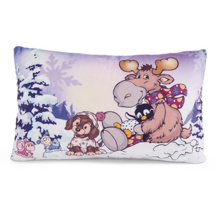 NICI 49330 Kissen Cosy Winter 43x25cm lila-Nachhaltiges Flauschiges Kuschelkissen für Jungen, Mädchen, Babys und Kuscheltierliebhaber – ideal für Zuhause, Kindergarten oder unterwegs