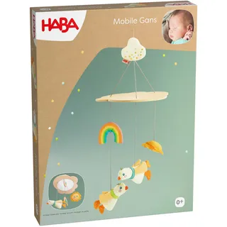 HABA Mobile Gans – Baby-Mobile aus Holz & Stoff, Montessori Mobile zur Sinneswahrnehmung ab 0 Monate, Geschenk zur Geburt & Babyzimmer Deko für Kinderbett & Wickeltisch
