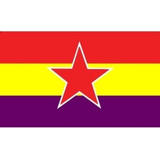 FLAGGE ZWEITE SPANISCHE REPUBLIK VOLKSARMEE 150x90cm - REPUBLIK SPANIEN FAHNE 90 x 150 cm - flaggen AZ FLAG Top Qualität