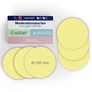 Magnetoplan Moderationskarten, rund, Ø gelb | 500 Stk.