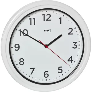 TFA Dostmann 60.3078.02 Quarz Outdooruhr 330 mm x 52 mm Weiß spritzwassergeschützt