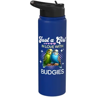 Girl Loves Budgies Mädchen Liebt Wellensittich Stainless Steel Insulated Water Bottle