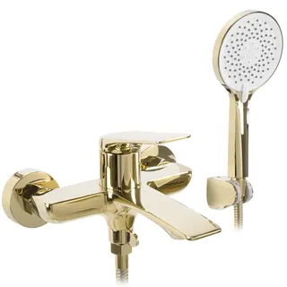 Rea Badewannenarmatur mit Handbrause Avalon Gold, Komplettset, modern - 18,5X18,5X11,5CM