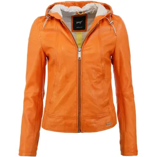 Lederjacke MAZE "Lederjacke Keys", Damen, Gr. M, orange (papaya), Obermaterial: 100% Lammnappaleder LANA. Futter: 100% Polyester PES., Jacken Lederjacke