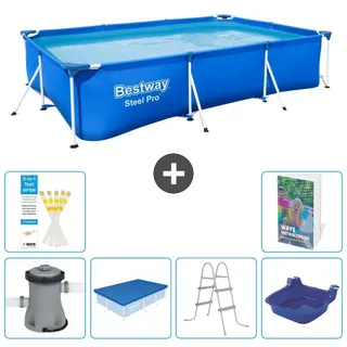 Bestway Steel Pro Rechteckig - 300x201x66 cm - 7-teilig S314 - Blau