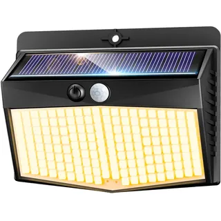 nipify Solarlampen für Außen mit Bewegungsmelder, 3 Modi Solarleuchten Lampe Aussen, 168 LED Warmweiß Solar Beleuchtung Aussenleuchte IP65 Wasserdichte für Garten Garage Hof Wand