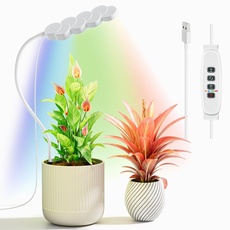 Diivoo Pflanzenlampe Led Vollspektrum,Grow Light 6000K Pflanzenlampe für Indoor-Pflanzen, Grow Lampe 10 Dimmstufen mit Timerfunktion Auto 4/8/12/18H,USB Adapter
