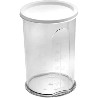 Piebert Universal-Messbecher mit Skala + Deckel 21416 (H15,5 xØ 9 cm) 700 ml für Stab-/Handmixer