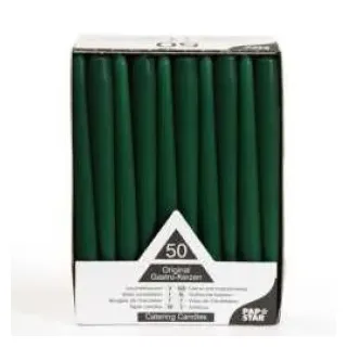 Papstar Leuchterkerzen dunkelgrün, Größe: 2,2 x 25 cm, 1 Karton = 2 Packungen à 50 Stück