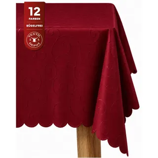 Tischwäsche Ranken Schnörkel rot - 130 x 260 cm - Rot