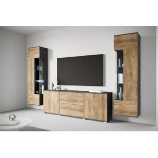 OTTO home INOSIGN Wohnwand »KENIA« Komplett-Set, 3 Stk. tlg., grau