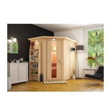 Sauna Caspa Energiesparsauna-Set Naturbel. inkl. Ofen 3,6 kW Bio ext. Strg.