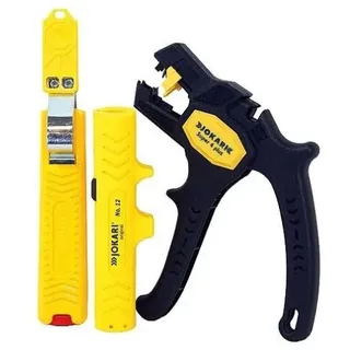 Jokari Kabelverarbeitungs-Set Kabelmesser Kabel-Entmanteler und Abisolierzange