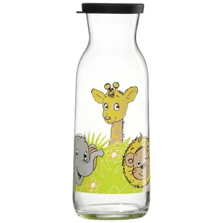 Ritzenhoff & Breker Kinder Karaffe Dschungeltiere, 1,2 Liter, Wasserkaraffe mit Deckel