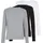 Herren Langarmshirts Basic Mehrfarbig Black/White/Grey Heather XXL