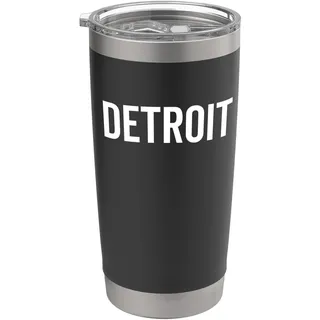 Detroit Classic Retro City Heimatstadt Detroit Michigan Doppelwandiger Edelstahl-Thermobecher