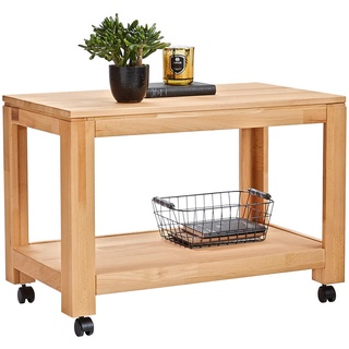 Linea Natura Beistelltisch , Buchefarben , Holz , Kernbuche , massiv , rechteckig , eckig , 45.5x55.5x80 cm , Wohnzimmer, Wohnzimmertische, Beistelltische, Beistelltische Holz