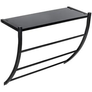 Wenko Wandregal Tarderia 3 Handtuchstangen Glas 60 x 20 x 180 cm Schwarz