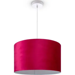 Paco Home Pendelleuchte Stehleuchte Dreibein Wohnzimmer Lampenschirm Velours Unifarben Deko E27 Kabel 1,5m, rot