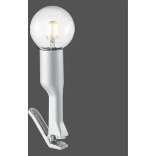 Just Light. Klemmleuchte Turn me Silber H: 20,7 cm