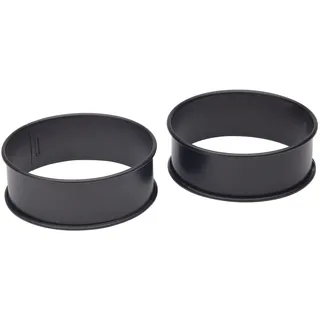 KitchenCraft 2er-Set Antihaft-Poachette-Ringe, spülmaschinenfeste Kochringe, 9cm - Schwarz