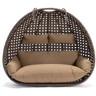 Home Deluxe Hängesessel-Korb Twin ohne Gestell inkl. Sitzkissen Braun,