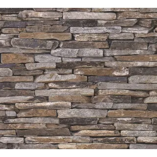Livingwalls selbstklebendes Panel pop.up Panel 3D in Stein Optik fotorealistisch Naturstein 2,50 m x 0,52 m beige braun creme Made in Germany 955721 95572-1