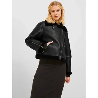 Jack & Jones Lee Aviator Faux Shearling Jjxx Lederjacke - Black - XL