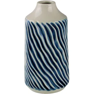 AM Design Dekovase »Welle, blau-weiß, Tischvase aus Keramik«, (1 St.), Keramikvase, Dekoobjekt, Blumenvase, blau