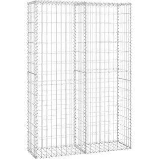 vidaXL Steinkorb Gabione mit Deckeln Verzinkter Draht 150×100×30 cm - Silber