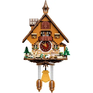 PANTASY Kuckucksuhr Bauset – Vintage Chalet Design, Funktionierende Mechanische Wanduhr mit Motorisiertem Kuckuck, Drehbühne und Wasserrad – Perfekt für Erwachsene und als Heimdekoration