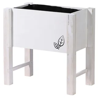 dobar® Kompaktes Tischbeet: Schmale Kräuterbeet-Lösung für Küche und Balkon - Perfekt für Indoor und draußen - Weiß