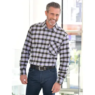 Karohemd CLASSIC, Herren, Gr. 47/48, Normalgrößen, bunt (lila, grün, kariert), 100% Baumwolle, gemustert, kariert, klassisch, Hemden Karohemd