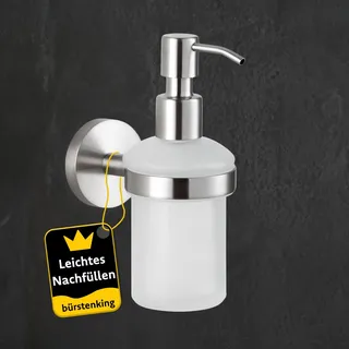 Bürstenking Seifenspender mit Halterung zur Wandmontage, stilvolle Halterung für Seifenspender, praktische Wandmontage, Seifenspender Halterung mit Spender, Teil der Serie 190