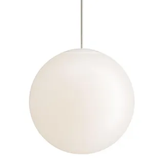 Sferis Pendelleuchte Kugel aus satiniertem Opalglas, Polycarbonatrahmen, Durchmesser 25 cm, Gesamthöhe 315 cm, minimalistisches Design - Blau