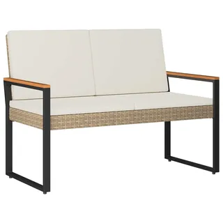 Bank Outdoor Beige und Cremeweiß 107 x 61 x 80 cm Poly-Rattan - Beige