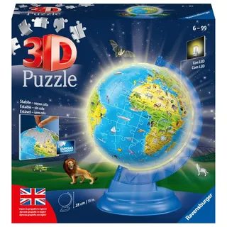 Ravensburger Night Edition 3D Globe Puzzle | 3D-Puzzle für Kinder ab 6 Jahren | Modelle zum Bauen für Kinder mit 188 Teilen | Geschenk für Kinder ab 6 Jahren