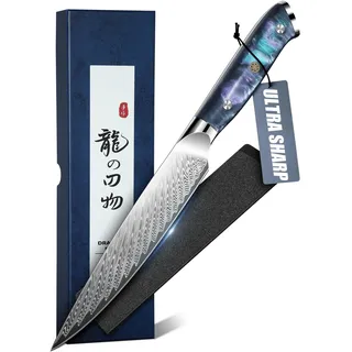 DRAGON RIOT Japanisches Universalmesser Küche - Obstmesser mit Scheide, Scharfes Gemüsemesser für vielseitige Einsätze, Kleines Allzweckmesser Küche für Gemüse & Obst, Geschenk für Männer