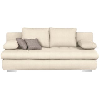 Ti'me Schlafsofa , Creme , Textil , Füllung: Schaumstoff,Schaumstoff , 205x88x96 cm , Liegefunktion, Rücken echt , Wohnzimmer, Sofas & Couches, Schlafsofas, Sonstige Schlafsofas