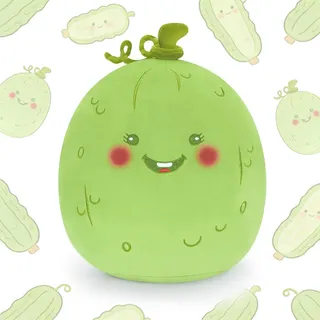 Plüschtier Gurke Kawaii Kuscheltier Kissen Grün 30cm