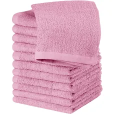 Utopia Towels Baumwoll-Waschlappen-Set – 100% ringgesponnene Baumwolle, hochwertige Flanell-Waschlappen, sehr saugfähige und weiche Handtücher, 12 Stück, Rosa